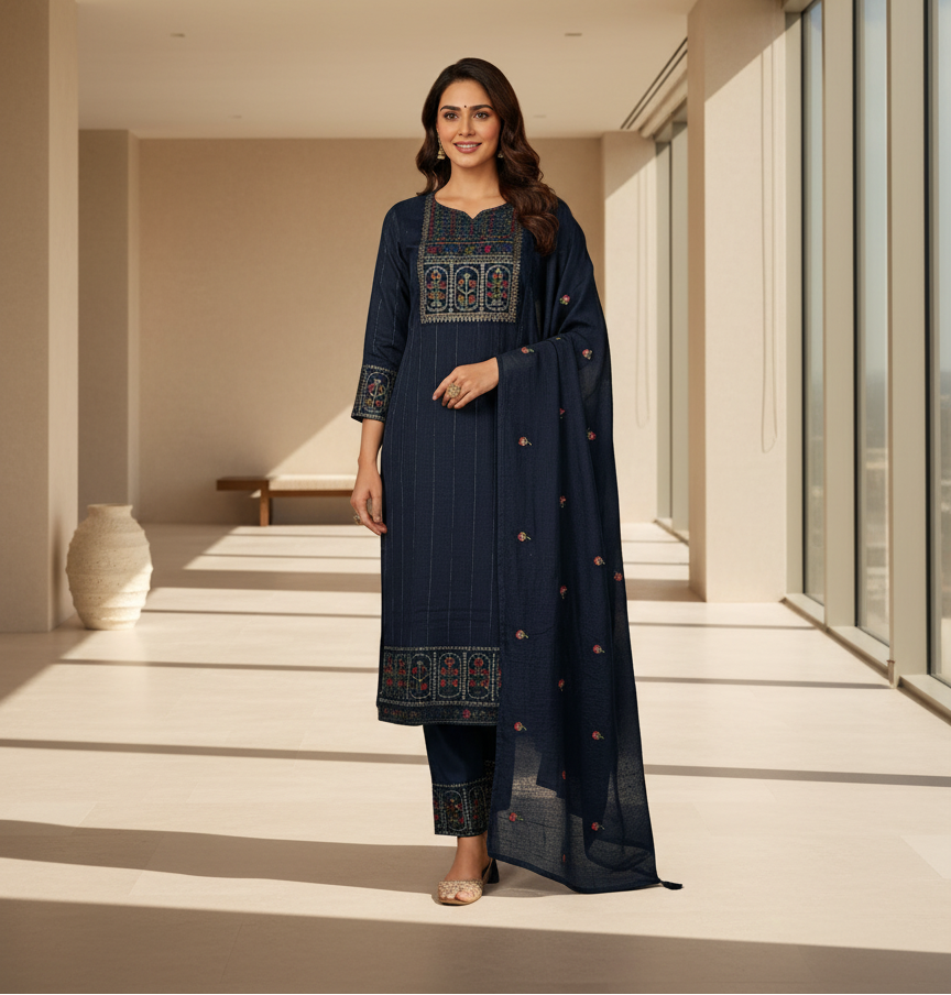 Navy Kurta  Set