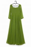 Plain green anarkali